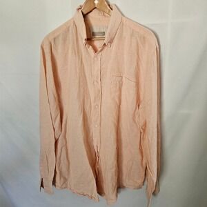 Bruno Mens Linen/Cotton Blend Button Down Shirt sz XL‎